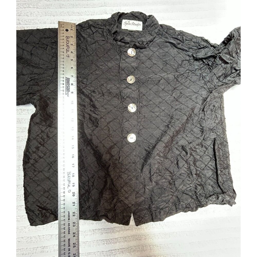 Spin Studio Womens Size Medium Button-Front Ruffl… - image 7